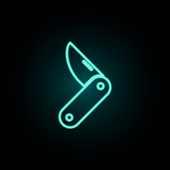 Poster - Jackknife neon icon. Simple thin line, outline vector of web icons for ui and ux, website or mobile application