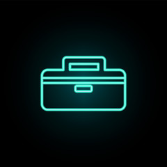 Aufkleber - Tool bag neon icon. Simple thin line, outline vector of web icons for ui and ux, website or mobile application