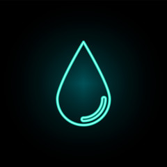 Aufkleber - A drop neon icon. Simple thin line, outline vector of web icons for ui and ux, website or mobile application