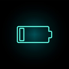 Poster - Low battery charge neon icon. Simple thin line, outline vector of web icons for ui and ux, website or mobile application