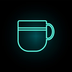 Poster - A cup neon icon. Simple thin line, outline vector of web icons for ui and ux, website or mobile application