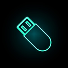Aufkleber - Flash card neon icon. Simple thin line, outline vector of web icons for ui and ux, website or mobile application
