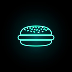 Aufkleber - Hamburger neon icon. Simple thin line, outline vector of web icons for ui and ux, website or mobile application