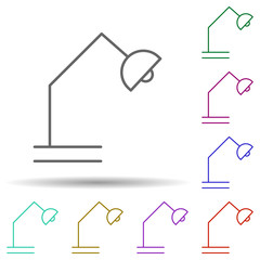 Poster - Table lamp multi color icon. Simple thin line, outline vector of education icons for ui and ux, website or mobile application