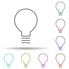 Poster - Bulb multi color icon. Simple thin line, outline vector of education icons for ui and ux, website or mobile application