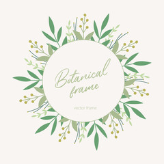 Botanical vector frame. Floral frame