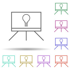 Poster - Projector screen multi color icon. Simple thin line, outline vector of education icons for ui and ux, website or mobile application