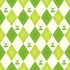 Seamless golf pattern with balls. Vector set of hand-drawn sports equipment. Illustration in sketch style on white background.