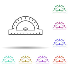 Poster - Protractor multi color icon. Simple thin line, outline vector of education icons for ui and ux, website or mobile application