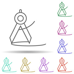 Poster - Compass multi color icon. Simple thin line, outline vector of education icons for ui and ux, website or mobile application