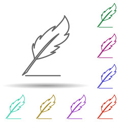 Poster - Ink pen multi color icon. Simple thin line, outline vector of education icons for ui and ux, website or mobile application