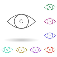 Poster - Eye multi color icon. Simple thin line, outline vector of media, press icons for ui and ux, website or mobile application