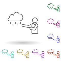 Poster - Weather forecast multi color icon. Simple thin line, outline vector of media, press icons for ui and ux, website or mobile application