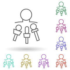 Poster - To interview multi color icon. Simple thin line, outline vector of media, press icons for ui and ux, website or mobile application