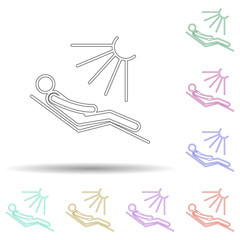 Poster - Tan multi color icon. Simple thin line, outline vector of spa icons for ui and ux, website or mobile application