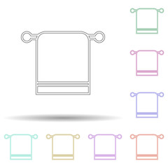 Poster - Towel on a hanger multi color icon. Simple thin line, outline vector of spa icons for ui and ux, website or mobile application