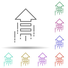 Poster - fast arrow multi color icon. simple thin line, outline vector of speed icons for ui and ux, website 