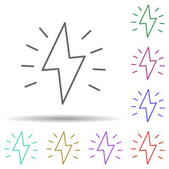 Poster - Spark multi color icon. Simple thin line, outline vector of speed icons for ui and ux, website or mobile application