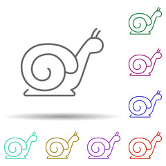 Poster - Snail multi color icon. Simple thin line, outline vector of speed icons for ui and ux, website or mobile application