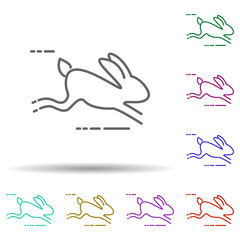 Poster - Running hare multi color icon. Simple thin line, outline vector of speed icons for ui and ux, website or mobile application