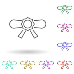 Poster - Certificate with ribbon multi color icon. Simple thin line, outline vector of succes and awards icons for ui and ux, website or mobile application