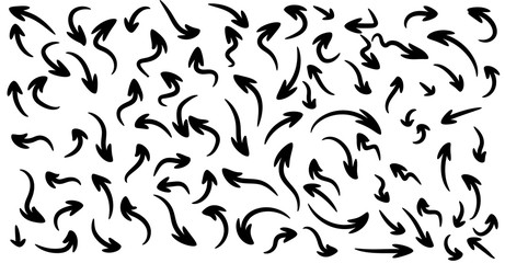 Poster - hand-drawn arrows, vector set
