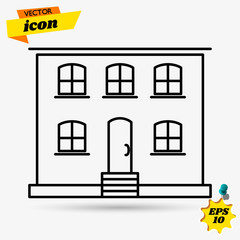 Poster - vector hotel. Flat illustration of hotel building. hotel isolated on white background. travel sign symbol. holiday hotel icon. Trendy Flat style for graphic design, Web site, UI