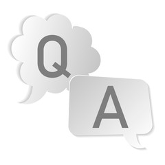 Poster - FAQ, questions and answers icon. Q and A speech outline and filled vector sign. Symbol, logo illustration. Vector graphics