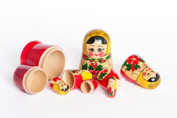 doll set Matryoshka on a white background