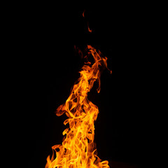 Fire on black background.