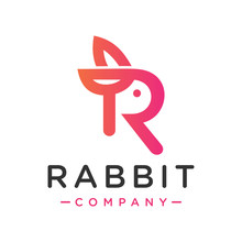 Rabbit Logo Design With The Letter R