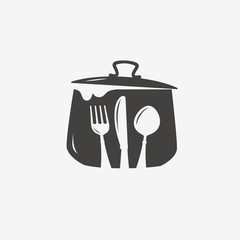 Poster - Cooking logo or symbol. Diner, menu icon. Vector illustration