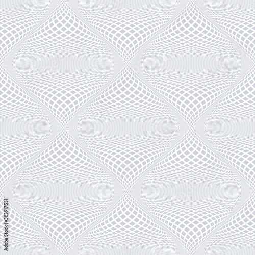 Seamless checked pattern. 3D illusion.