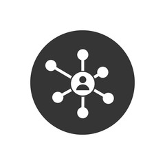 Poster - Business Line Network vector icon in flat style