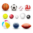 © Elegant Solution - Different sport balls, vector 3d realistic set