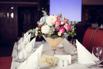 Beautiful flowers on table