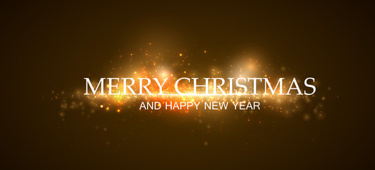 Merry christmas, colorful bokeh for your design.