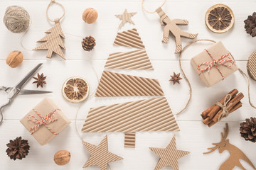 Christmas decoration on white background