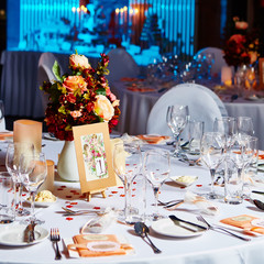 Table set for wedding