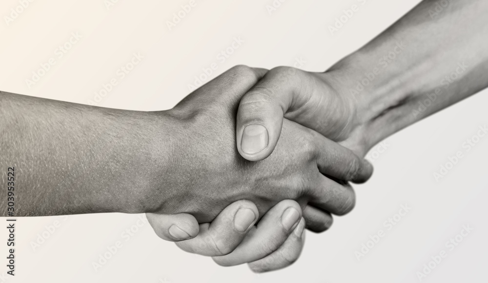 Business Agreement Handshake on white background - obrazy, fototapety, plakaty 