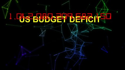 Wall Mural - US budget deficit live clock counter.