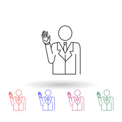 Poster - Avatar of the president multi color icon. Simple thin line, outline vector of election icons for ui and ux, website or mobile application
