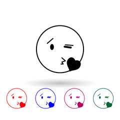 Poster - Send a kiss multi color icon. Simple thin line, outline vector of emoji icons for ui and ux, website or mobile application