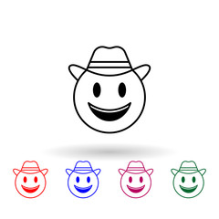 Poster - Detective multi color icon. Simple thin line, outline vector of emoji icons for ui and ux, website or mobile application