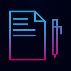 Poster - Sheet and pencil line nolan icon. Simple thin line, outline vector of finance icons for ui and ux, website or mobile application