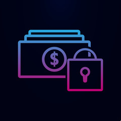 Poster - Locked money nolan icon. Simple thin line, outline vector of finance icons for ui and ux, website or mobile application