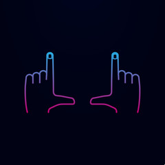 Poster - Hand sign i'm shooting nolan icon. Simple thin line, outline vector of hands icons for ui and ux, website or mobile application