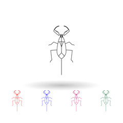 Poster - Beetle multi color icon. Simple thin line, outline vector of insect icons for ui and ux, website or mobile application