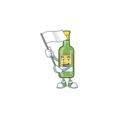 Poster - Cartoon sweet whiskey with character mascot bring flag