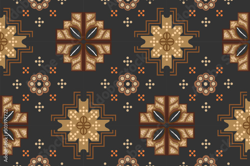 Fotomural Indonesian Batik : is a technique of wax-resist dyeing applied to whole cloth, or cloth made using this technique originated from Indonesia